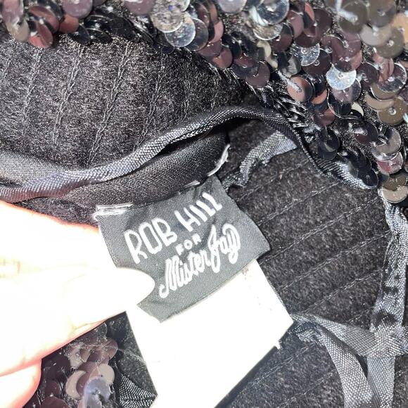 Vintage Rob Hill for Mister Jay sequined top chiffon bottom black/white SZ 7 - Picture 10 of 13